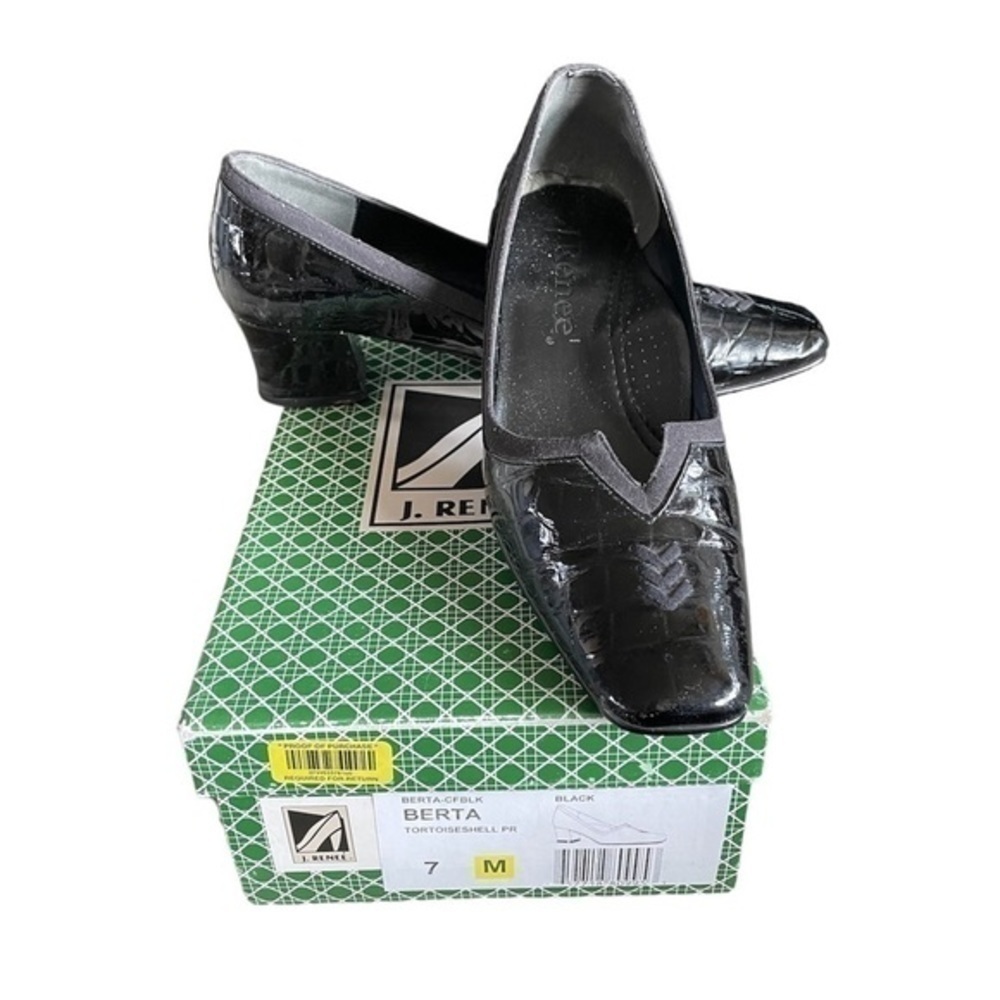 J. Renee black tortoise shell pattern heels sz 7